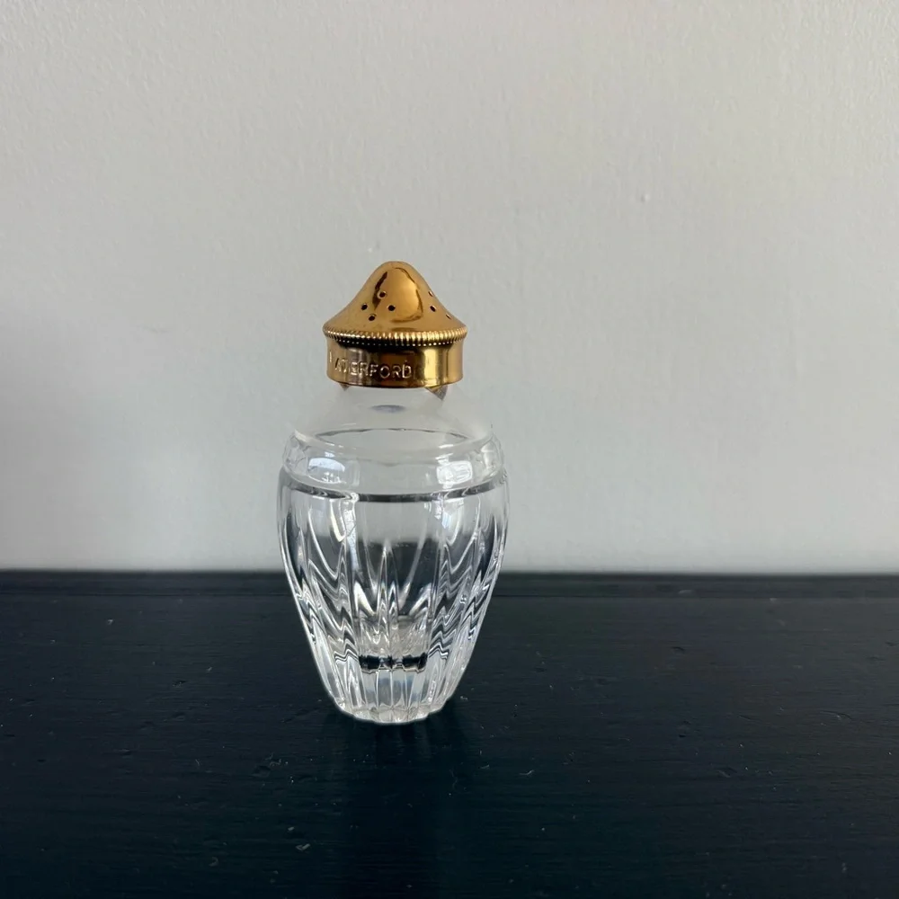 Waterford | Crystal Hanover Salt Shaker With Gold-Tone Lid Discontinued Marquis